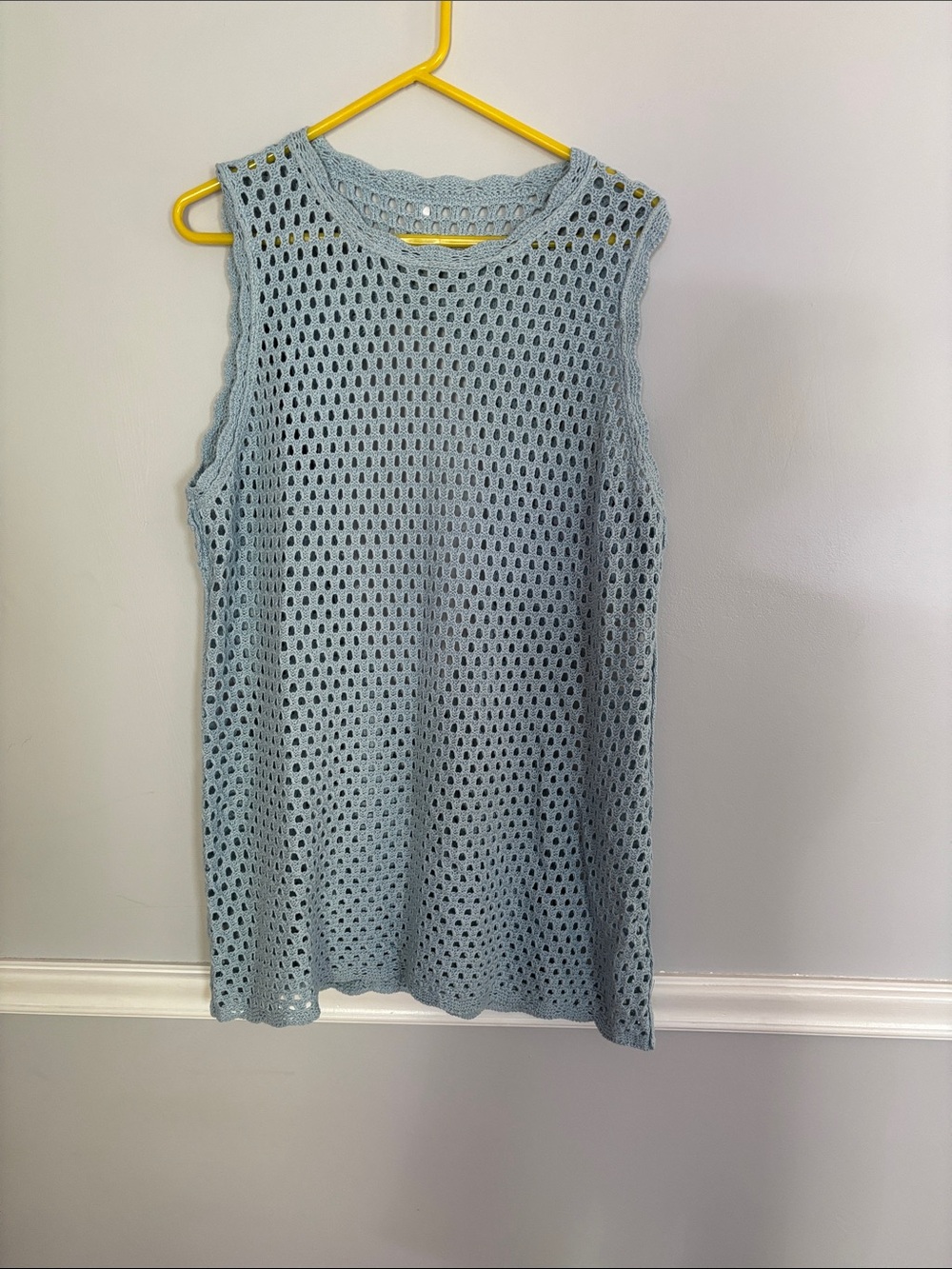 Light Blue Crochet Beach Coverup